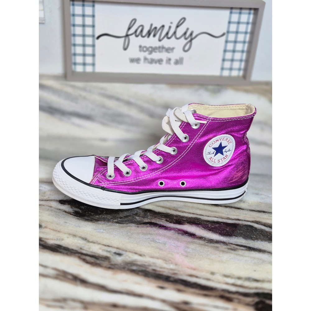 Converse Chuck Taylor All Star High Top Metallic Fuchsia Pink W 8 Barbiecore - Picture 6 of 12